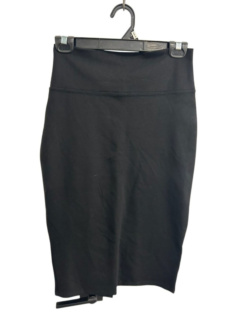 Hybrid & Company Medium Black Pencil Skirt Back Slit Minimalist Noir